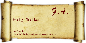 Feig Anita névjegykártya